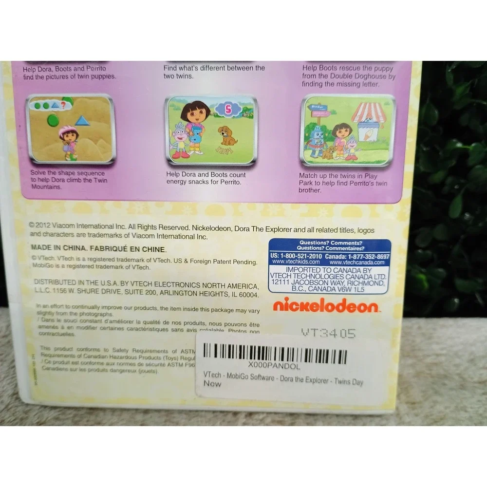 VTech‎ MobiGo Dora the Explorer Twins Day Learning Game Software VT3405 New